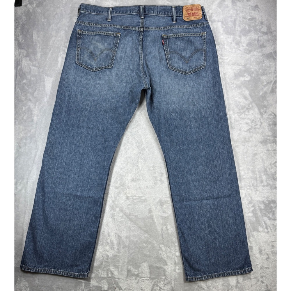 LEVI'S 569 Loose Straight Jeans Mens 40x32 Blue Faded Baggy Y2K Retro - Picture 4 of 12